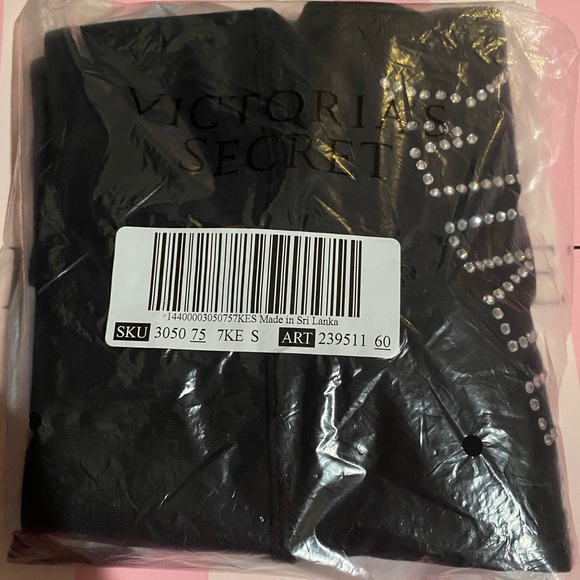 NEW Victoria's Secret PINK Bling Yoga Leggings Black Cotton pink leggings logo - Picture 4 of 4